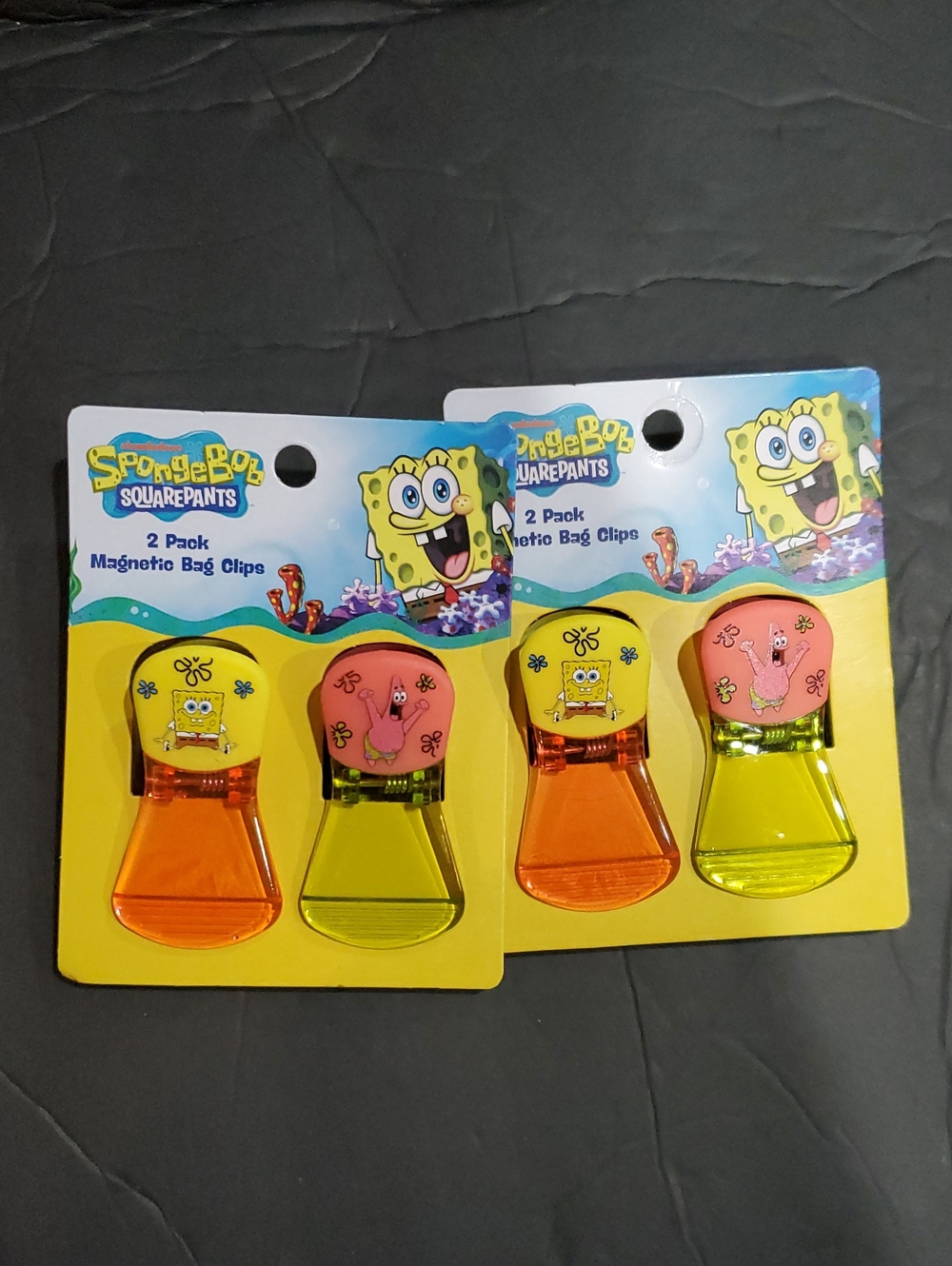 4 pack Spongebob squarepants magnetic bag clips brand‎ new FREE